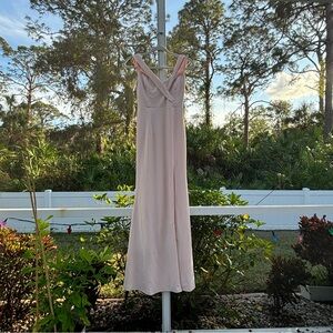 Light pink full-length gown dress.